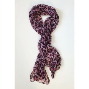 Pink Leopard Print Scarf